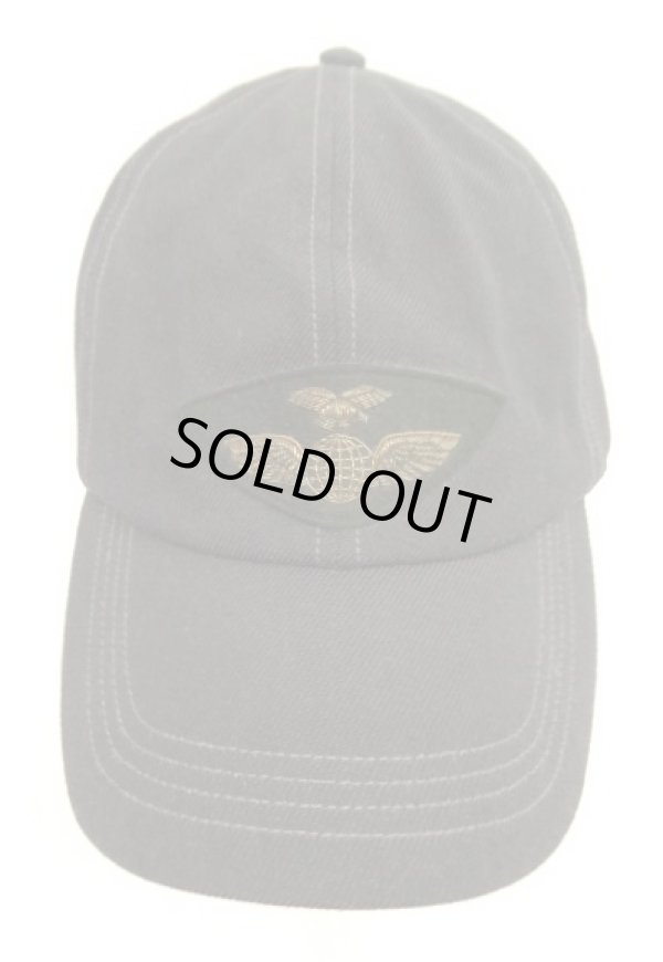 画像2: RRL 刺繍入り ウール ミリタリーキャップ ダークネイビー (USED)