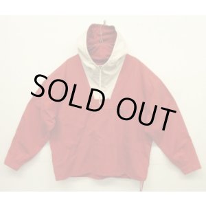 画像: 90'S J.CREW 旧タグ コットン カラーブロック アノラックパーカー ホワイト/バーガンディ (VINTAGE)
