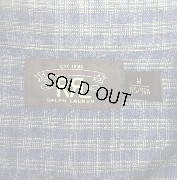 画像2: RRL 6ボタン チンスト＆マチ付き 隠しボタンダウンシャツ インディゴ (USED)