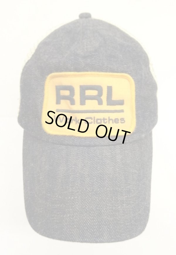 画像2: RRL 耳付きデニム トラッカーキャップ インディゴ (USED)