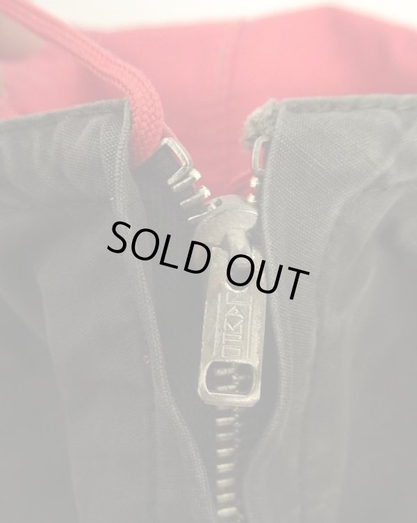 画像2: 50'S ユーロヴィンテージ リバーシブル フルジップ スモックパーカー LAMPOコの字留めジップ ブラック/レッド (VINTAGE)