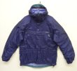 画像1: 90'S PATAGONIA 旧タグ リップストップナイロン アノラックパーカー ネイビー/グリーン (VINTAGE)