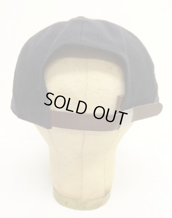 画像4: COOPERSTOWN BALL CAP "SOLID WOOL CAP" 汗止め＆バックストラップレザー製 ウールキャップ ネイビー USA製 (NEW)