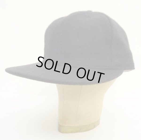 画像1: COOPERSTOWN BALL CAP "SOLID WOOL CAP" 汗止め＆バックストラップレザー製 ウールキャップ ネイビー USA製 (NEW)