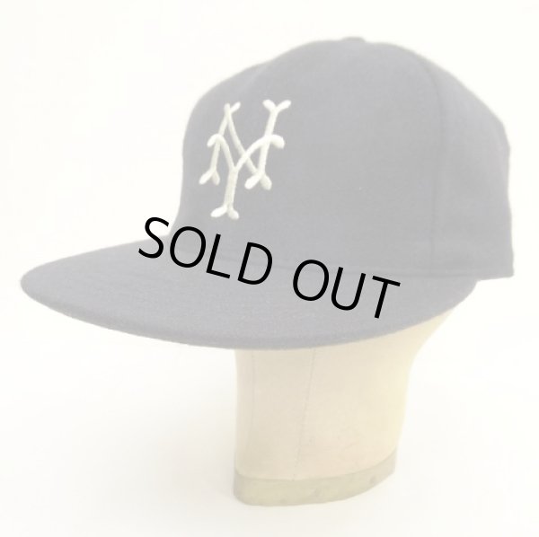 画像1: COOPERSTOWN BALL CAP "NEW YORK CUBANS" 汗止め＆バックストラップレザー製 ウールキャップ ネイビー USA製 (NEW)