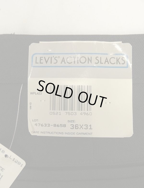 画像7: 90'S LEVIS "ACTION SLACKS" スラックス ブラック W36L31 TALONジップ USA製 (DEADSTOCK)