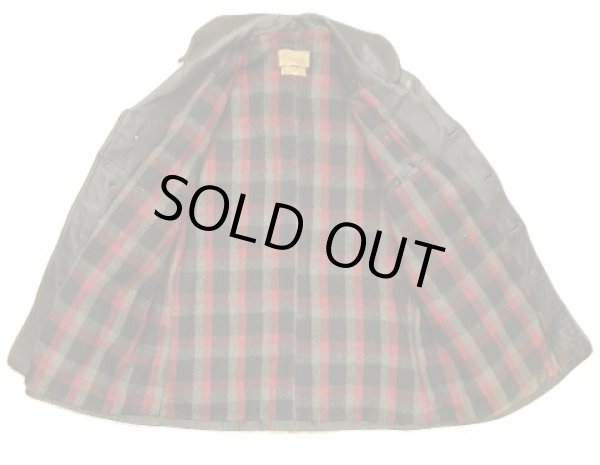 画像5: 40'S ユーロヴィンテージ 裏地ウール レザーカーコート ブラック（茶芯） (VINTAGE)