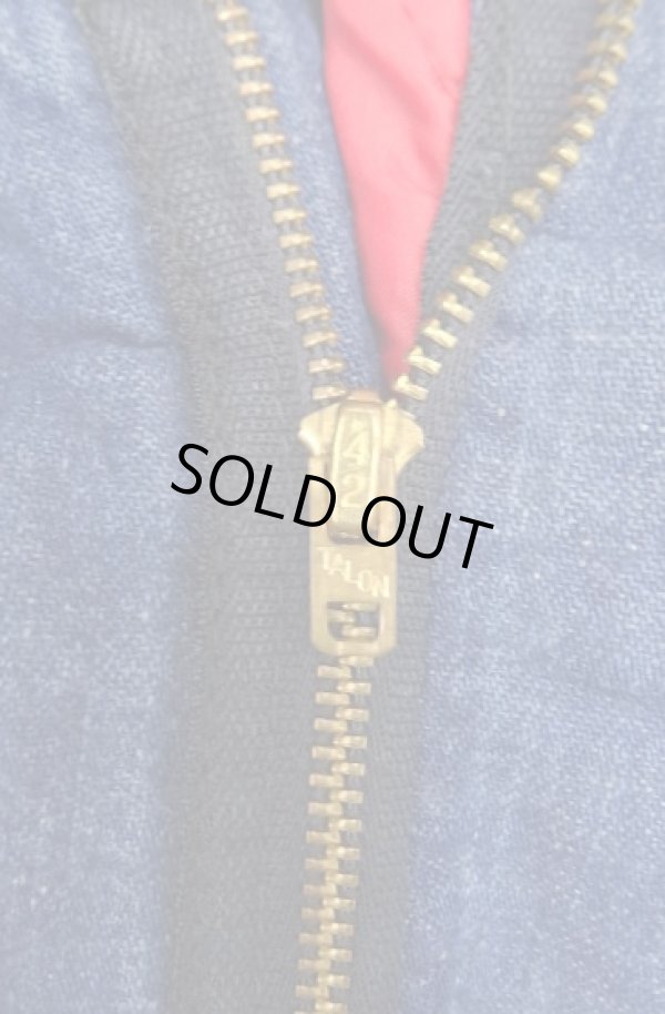 画像4: 70'S MONTGOMERY WARD トップスナップボタン 裏地付き デニム ペインターパンツ インディゴ 42TALONジップ (VINTAGE)