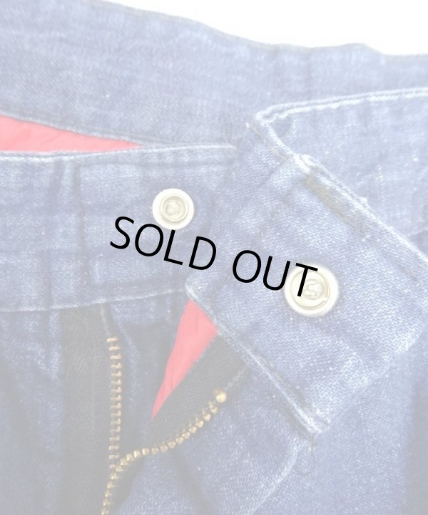 画像3: 70'S MONTGOMERY WARD トップスナップボタン 裏地付き デニム ペインターパンツ インディゴ 42TALONジップ (VINTAGE)