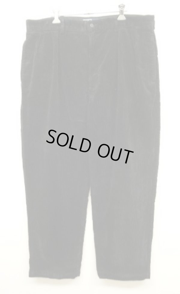 画像1: 90'S RALPH LAUREN "ANDREW PANT" ツープリーツ 太畝 コーデュロイパンツ ブラック W38L30 (VINTAGE)