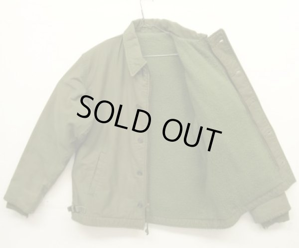 画像4: 60'S アメリカ軍 US NAVY "初期A-2"  三角フラップ ステンシル入り デッキジャケット ミリタリーグリーン (VINTAGE)