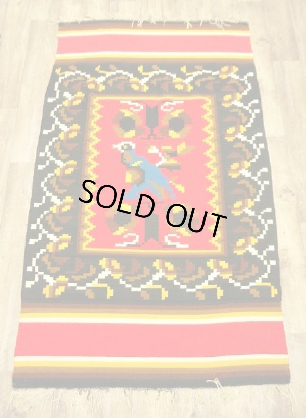 画像1: オールド ウール ハンドウーブン ラグ 205cm x 120cm (VINTAGE)