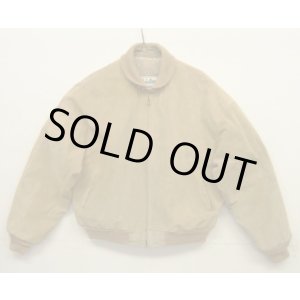 画像: 80'S LL Bean "背面プリーツ" チンスト付き レザー ドリズラージャケット ベージュ USA製 (VINTAGE)