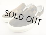 画像: VANS "SALES SAMPLE" SLIP-ON ウール スニーカー ブラウン/ベージュ チェック (一点物/NEW)