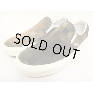 画像: VANS "SALES SAMPLE" SLIP-ON ウール スニーカー ブラウン/ベージュ チェック (一点物/NEW)
