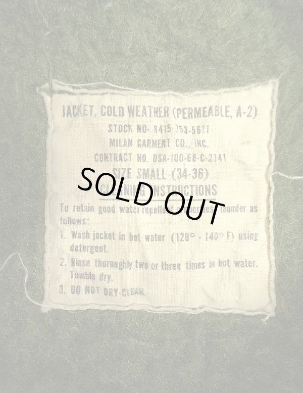 画像2: 60'S アメリカ軍 US NAVY "A-2" 背面ステンシル デッキジャケット ミリタリーグリーン (VINTAGE)