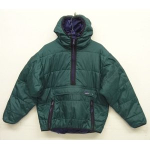 画像: 90'S LL Bean プリマロフト ハーフジップ フード付きジャケット グリーン/パープル USA製 (VINTAGE)