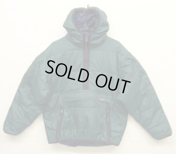 画像1: 90'S LL Bean プリマロフト ハーフジップ フード付きジャケット グリーン/パープル USA製 (VINTAGE)