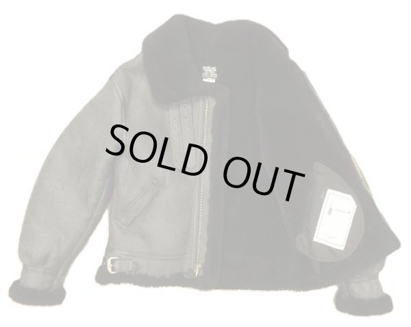 画像3: 90'S AVIREX B-3 リアルムートン フライトジャケット ブラック USA製 (VINTAGE)