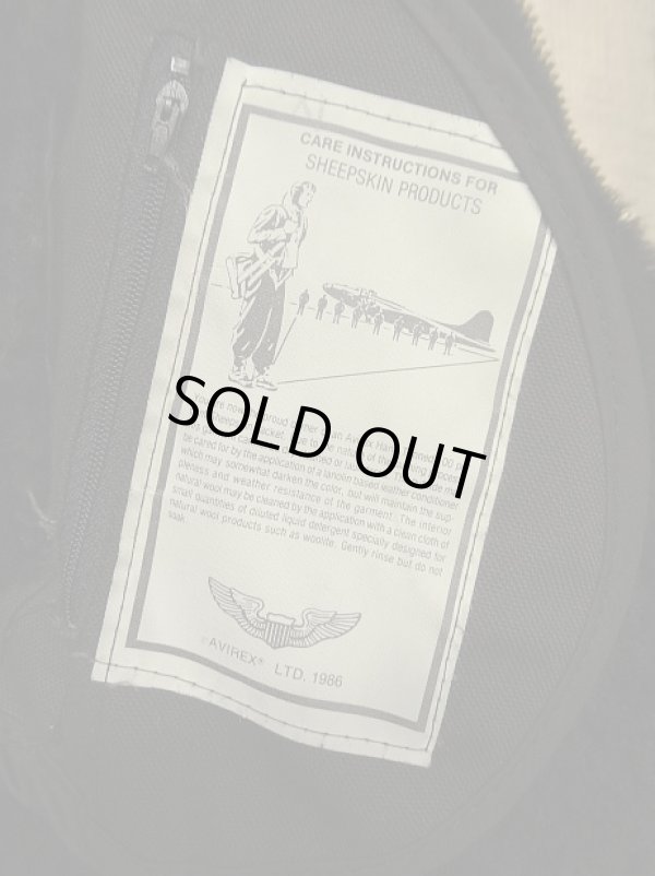画像6: 90'S AVIREX B-3 リアルムートン フライトジャケット ブラック USA製 (VINTAGE)