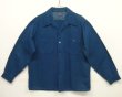 画像1: 70'S PENDLETON "BOARD SHIRT" ウール オープンカラーシャツ ブルー USA製 (VINTAGE)