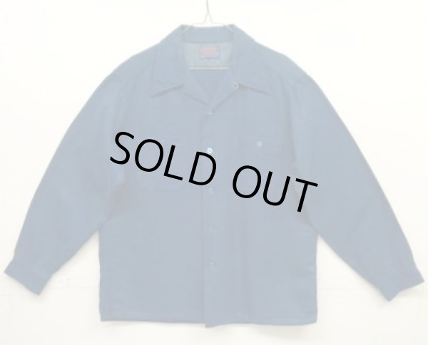 画像1: 70'S PENDLETON "BOARD SHIRT" ウール オープンカラーシャツ ブルー USA製 (VINTAGE)