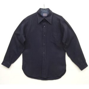 画像: 70'S PENDLETON 片側ポケット ウールシャツ ネイビー USA製 (VINTAGE)