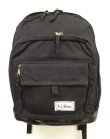 画像1: 90'S LL Bean 底レザー ナイロン バックパック ブラック (VINTAGE)