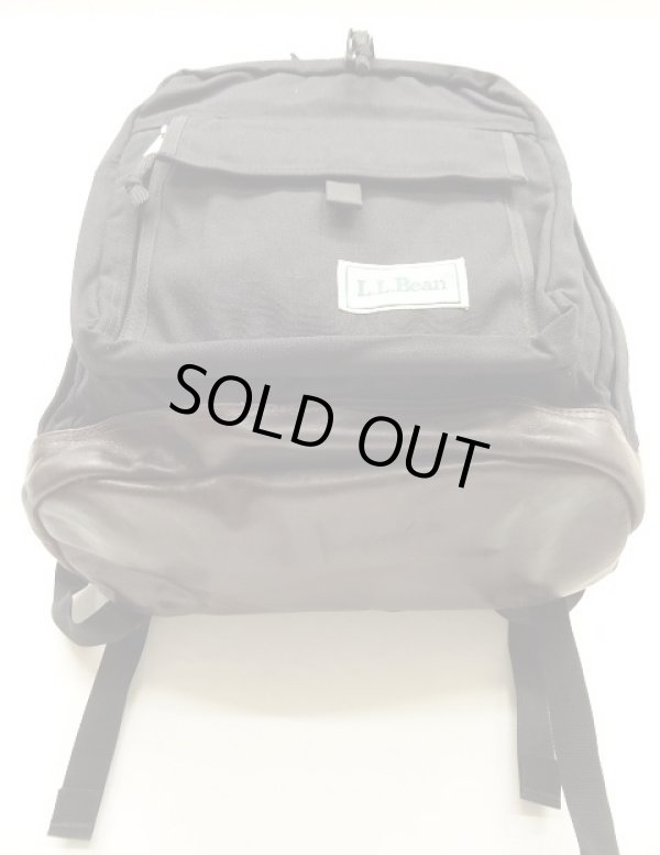 画像4: 90'S LL Bean 底レザー ナイロン バックパック ブラック (VINTAGE)