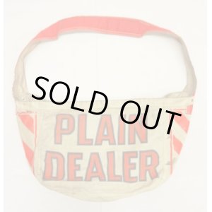 画像: 60'S PLAIN DEALER 染み込みプリント ニュースペーパーバッグ オフホワイト/オレンジ (VINTAGE)
