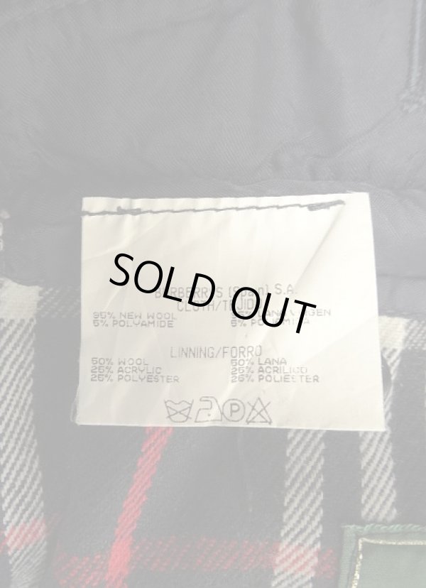 画像4: 90'S BURBERRYS チンスト付き ウール ラグランスリーブ ハーフコート ネイビー スペイン製 (VINTAGE)