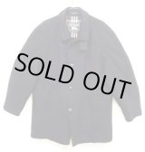 画像: 90'S BURBERRYS チンスト付き ウール ラグランスリーブ ハーフコート ネイビー スペイン製 (VINTAGE)