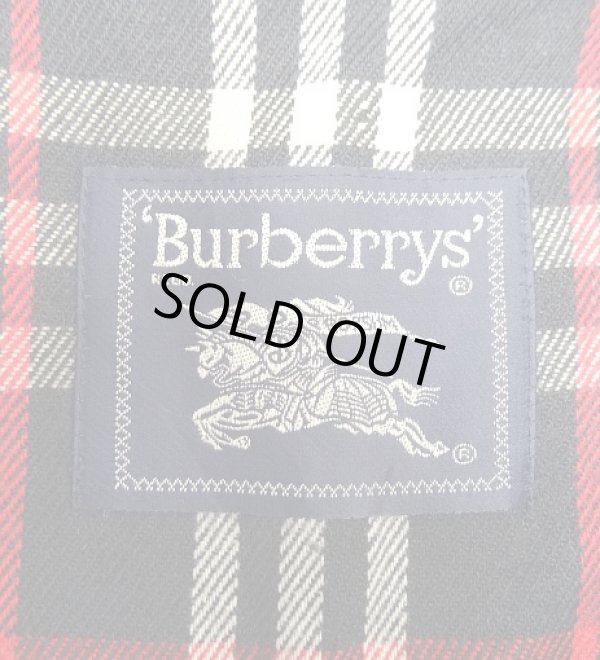 画像2: 90'S BURBERRYS チンスト付き ウール ラグランスリーブ ハーフコート ネイビー スペイン製 (VINTAGE)