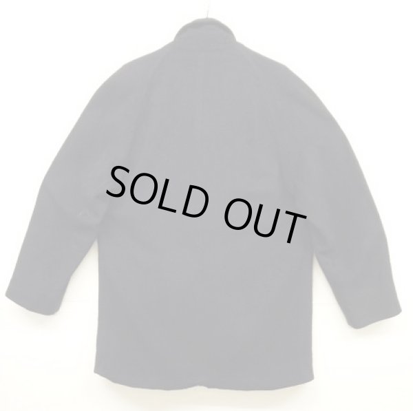 画像6: 90'S BURBERRYS チンスト付き ウール ラグランスリーブ ハーフコート ネイビー スペイン製 (VINTAGE)