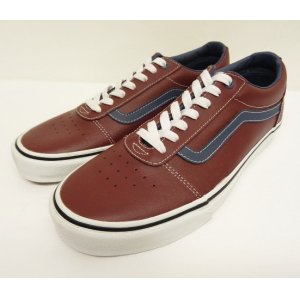 画像: VANS "SALES SAMPLE" WARD オールレザー スニーカー ブラウン/ネイビー (一点物/NEW)