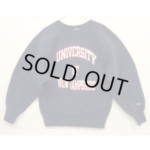 画像: 90'S CHAMPION "三段プリント" 刺繍タグ リバースウィーブ ネイビー USA製 (VINTAGE)
