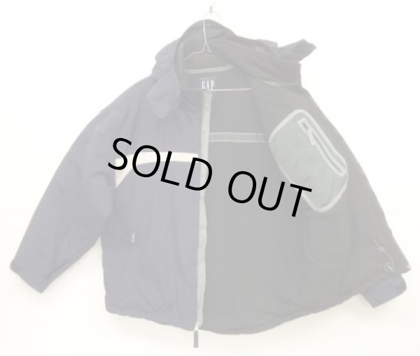 画像4: 00'S GAP 旧タグ 裏フリース フード付き ナイロンジャケット ネイビー/ホワイト (VINTAGE)