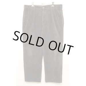 画像: 90'S RALPH LAUREN ツープリーツ 太畝 コーデュロイパンツ ブラック USA製 (VINTAGE)