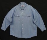 画像: 80'S BIG MAC コットン100% シャンブレーシャツ ブルー USA製 (VINTAGE)
