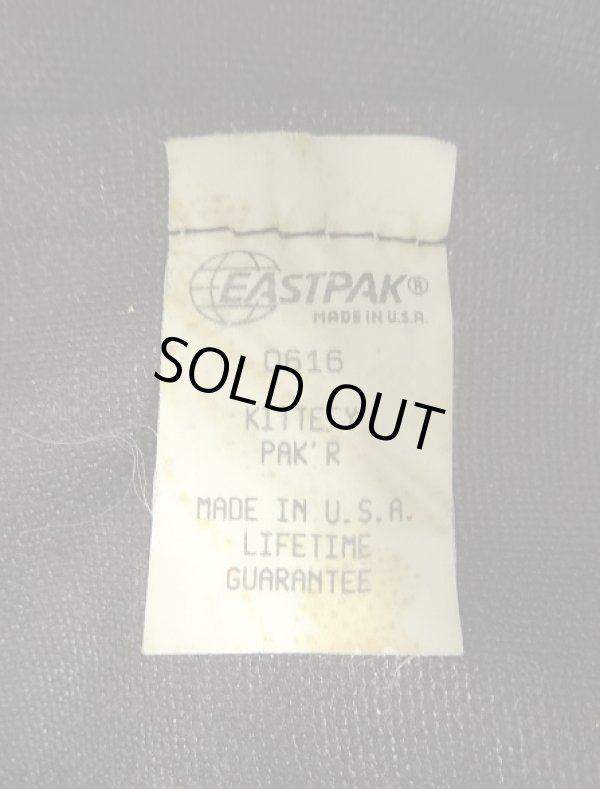 画像5: 80'S EASTPAK 旧タグ ボトムレザー ナイロン バックパック ブラック USA製 (VINTAGE)