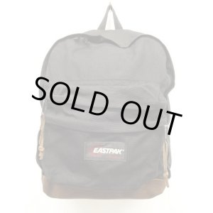 画像: 80'S EASTPAK 旧タグ ボトムレザー ナイロン バックパック ブラック USA製 (VINTAGE)