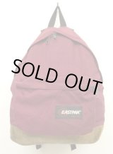 画像: 80'S EASTPAK 旧タグ ボトムレザー ナイロン バックパック バーガンディ USA製 (VINTAGE)