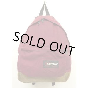 画像: 80'S EASTPAK 旧タグ ボトムレザー ナイロン バックパック バーガンディ USA製 (VINTAGE)