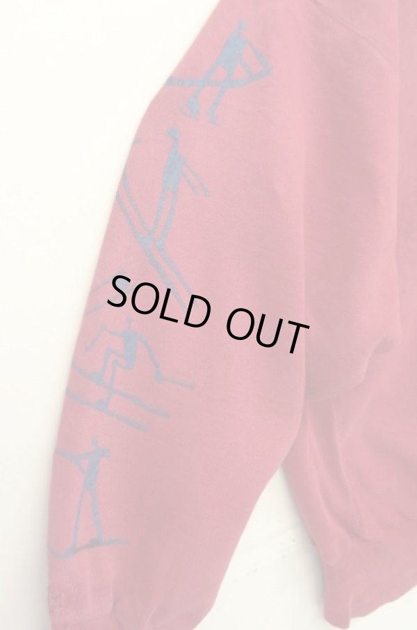 画像4: 90'S CHAMPION "両面＆右袖プリント" 刺繍タグ リバースウィーブ ダークレッド USA製 (VINTAGE)