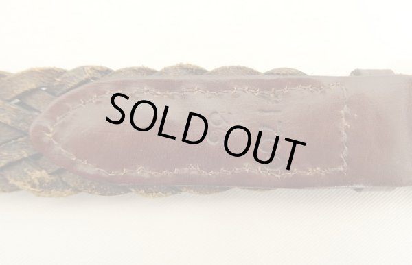 画像4: 90'S LL Bean "SOLID BRASSバックル" メッシュレザーベルト ブラウン USA製 (VINTAGE)