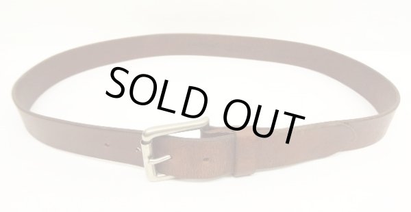 画像2: 90'S LL Bean "SOLID BRASSバックル" レザーベルト ブラウン USA製 (VINTAGE)