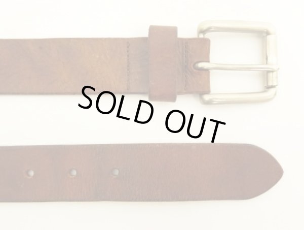 画像4: 90'S LL Bean "SOLID BRASSバックル" レザーベルト ブラウン USA製 (VINTAGE)