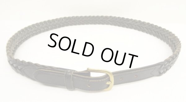 画像2: 90'S LL Bean "SOLID BRASSバックル" メッシュレザーベルト ブラック USA製 (VINTAGE)