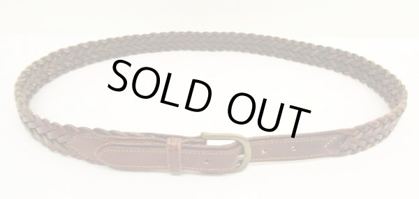 画像2: 90'S LL Bean "SOLID BRASSバックル" メッシュレザーベルト ブラウン USA製 (VINTAGE)