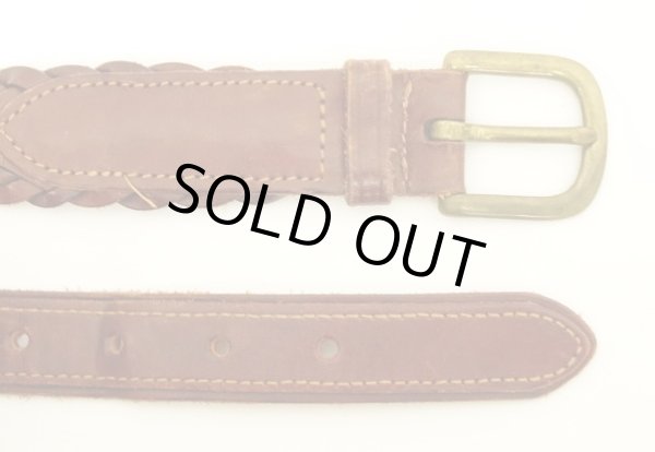 画像5: 90'S LL Bean "SOLID BRASSバックル" メッシュレザーベルト ブラウン USA製 (VINTAGE)